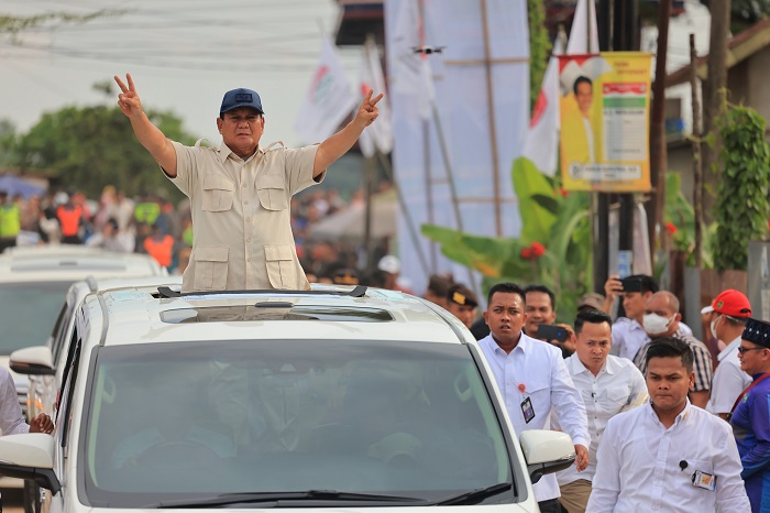 Calon Presiden nomor urut 2, Prabowo Subianto, Menghadiri Deklarasi Pujakesuma Jambi ini digelar di Abadi Convention Center (ACC), Jambi.. (Dok. Tim Media Prabowo-Gibran)

